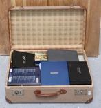 koffer vintage jaren 40 gevuld met nieuwe doosjes, Ophalen of Verzenden, Leer, Minder dan 50 cm, Minder dan 35 cm