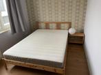 IKEA Dubbel Bed, Beige, Gebruikt, 140 cm, Hout