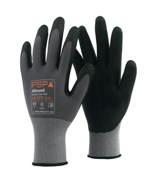 Werkhandschoenen PSP 10-570 Allround Nitrile Foam Plus, Tuin en Terras, Werkkleding, Nieuw, Dames, Heren, Kinderen, Handschoenen