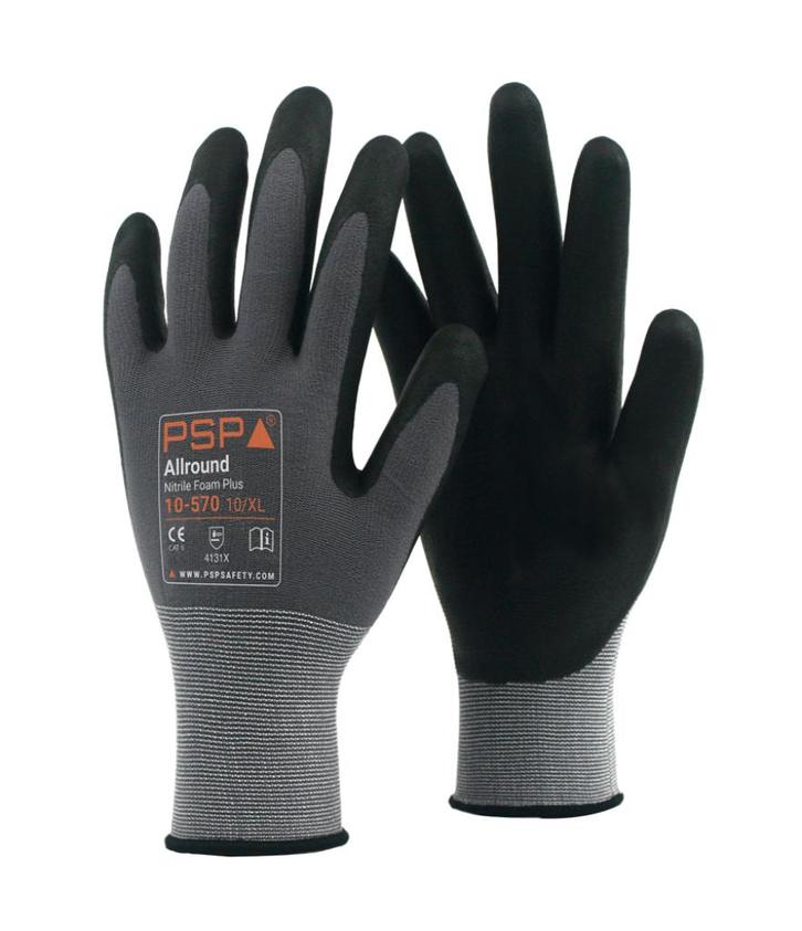 Werkhandschoenen PSP 10-570 Allround Nitrile Foam Plus, Tuin en Terras, Werkkleding, Nieuw, Dames, Heren, Kinderen, Handschoenen