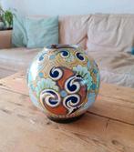 Vintage Art Deco Plateel Gouda Holland Ivora vaas, Tweedehands, Overige kleuren, Tweedehands, Aardewerk of Porselein