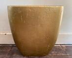 Hoge zware stenen gouden plantenpot, Ophalen, Steen, Rond, Zo goed als nieuw