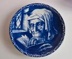 Delfts Blauw Bord Boch Frères - Lezende Vrouw, Ophalen