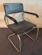 Vintage Armstoel, design Marcel Breuer - TECTA D40, Ophalen, Gebruikt, Zwart, Leer