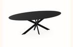 Stijlvolle ovale zwarte eiken eettafel, Huis en Inrichting, Tafels | Statafels, Ophalen, Zo goed als nieuw