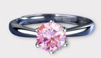 Moissanite Ring, Sieraden, Tassen en Uiterlijk, Ringen, Overige materialen, Verzenden, Nieuw, Roze