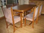Kloostertafel met 6 stoelen, Huis en Inrichting, Tafels | Eettafels, Ophalen, Gebruikt, 100 tot 150 cm, 50 tot 100 cm