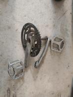 Shimano Deore LX crankstel + pedalen (met kettingbladen), Gebruikt, Mountainbike, Shimano, Ophalen