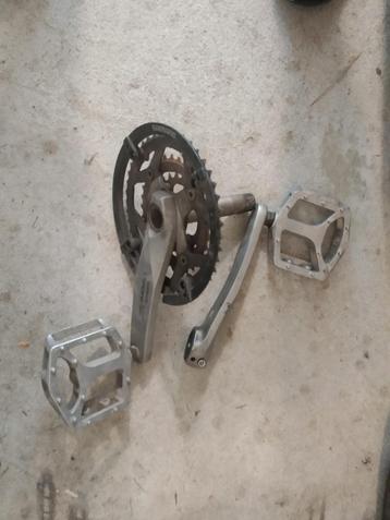 Shimano Deore LX crankstel + pedalen (met kettingbladen) beschikbaar voor biedingen