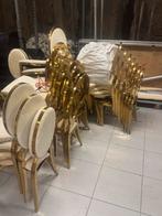 34 Gouden Dior Stoelen met Laswerk bruiloft, Gebruikt, Overige kleuren, Ophalen of Verzenden, Metaal