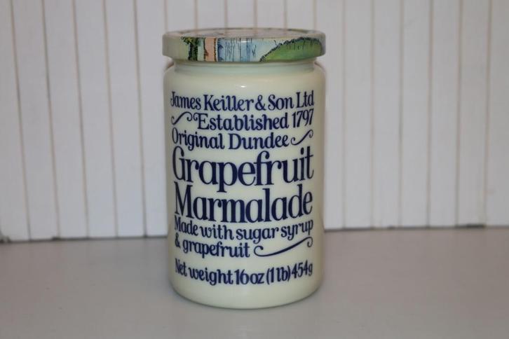 Grapefruit Marmalade James Keiller melkglas oud antiek kerst, Antiek en Kunst, Antiek | Glas en Kristal, Ophalen of Verzenden