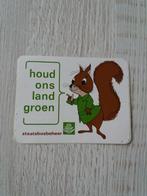 sticker houd ons land groen staatsbosbeheer, Verzamelen, Ophalen of Verzenden, Zo goed als nieuw, Dier en Natuur