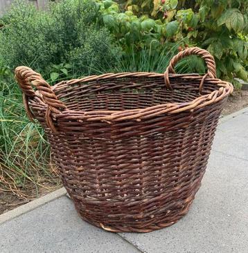 Stevige rieten mand / tuinmand doirsnede 45 cm hoog 40 cm beschikbaar voor biedingen