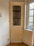 Vintage hoekkasten 2x met glas is lood, Antiek en Kunst, Ophalen