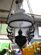 Antieke petroleum hanglamp Met een kap van 35 cm, Ophalen of Verzenden
