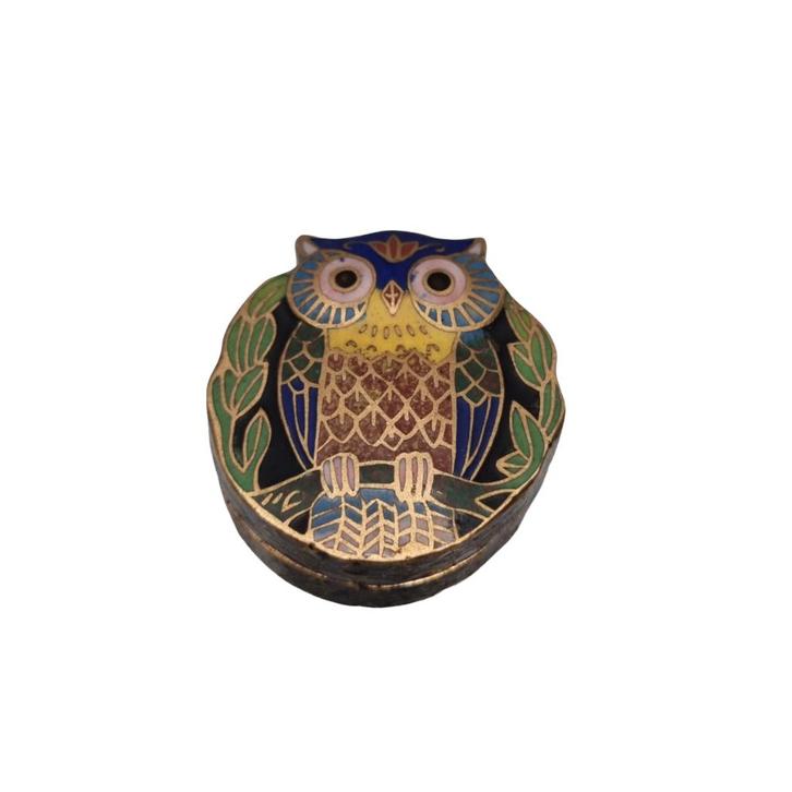 Cloisonné sieradendoosje uil, Antiek en Kunst, Curiosa en Brocante, Ophalen of Verzenden