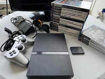 Ps2 Slim Zwart + Games! beschikbaar voor biedingen