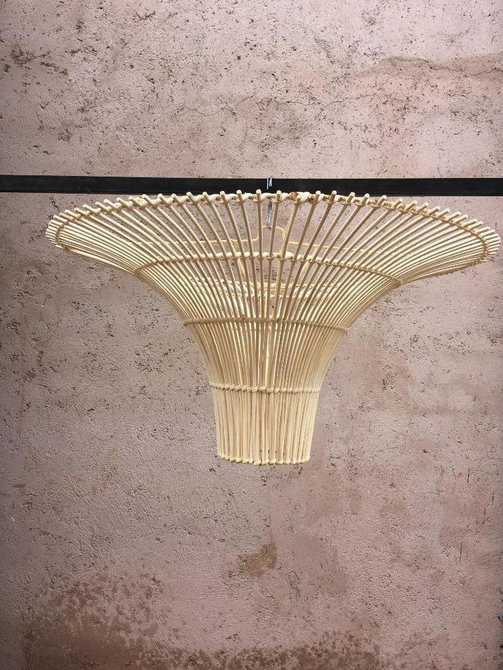 XXL rattan pendant light Natural rattan light fixture, Huis en Inrichting, Lampen | Hanglampen, Nieuw, Minder dan 50 cm, Overige materialen