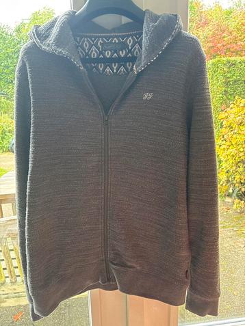 Grijs gemeleerd Jack&Jones vest met capuchon en rits maat L beschikbaar voor biedingen