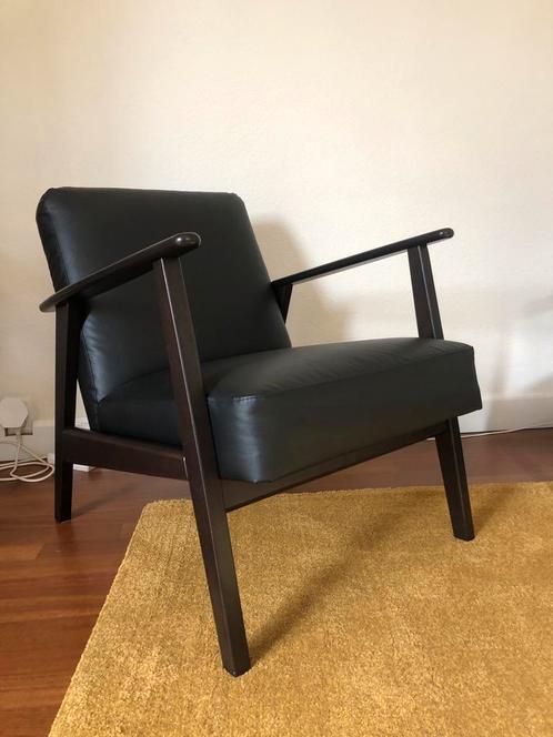 Ekenaset fauteuil zwart skai Ikea, retro, midcentury, Huis en Inrichting, Fauteuils, Ophalen