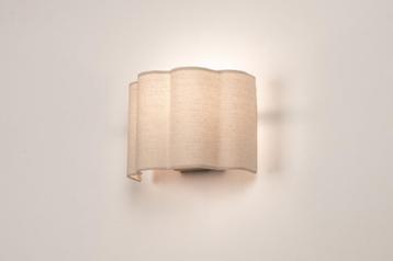 wandlamp beige stof japandi hoekbank bank woonkamer bed lamp beschikbaar voor biedingen