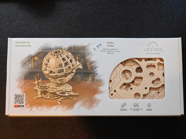 Ugears Globus - Houten Schaalmodel Bouwpakket, Hobby en Vrije tijd, Modelbouw | Overige, Nieuw, Ophalen of Verzenden