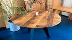 Ronde noten tafel 110 cm met Staalmaker onderstel, Huis en Inrichting, Tafels | Eettafels, Ophalen of Verzenden, Rond, 100 tot 150 cm