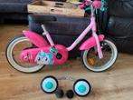Btwin 14 inch roze fiets met zijwieltjes, Minder dan 16 inch, Zijwieltjes, Ophalen of Verzenden, Btwin