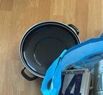 Braadpan zwart donkerblauw groot nieuw, Huis en Inrichting, Keuken | Potten en Pannen, Ophalen, Zo goed als nieuw, Gietijzer, Koekenpan of Braadpan