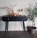 Sidetable zwart met 2 laden merk Woood, Huis en Inrichting, Ophalen, 50 tot 100 cm, Zo goed als nieuw, Past overal
