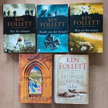 5x Ken Follett - Century trilogie & Kingsbridge 2 en 3 beschikbaar voor biedingen
