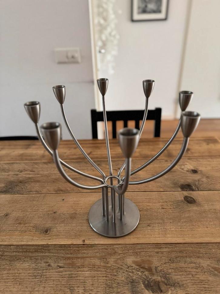 IKEA Stockholm Kandelaar - Achtarmig RVS, Huis en Inrichting, Woonaccessoires | Kandelaars en Kaarsen, Zo goed als nieuw, 25 tot 50 cm