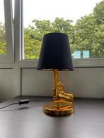 Goudkleurig pistool staande lamp, Ophalen, Kunststof, Gebruikt, Modern
