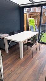 GRATIS WITTE EETTAFEL PLUS 4 STOELEN, Huis en Inrichting, Tafels | Eettafels, Ophalen, Gebruikt, 50 tot 100 cm, 150 tot 200 cm