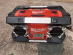 Milwaukee Bouwradio incl. 2x M18 4Ah accu, Audio, Tv en Foto, Radio's, Ophalen, Gebruikt, Bouwradio, Met cd-speler