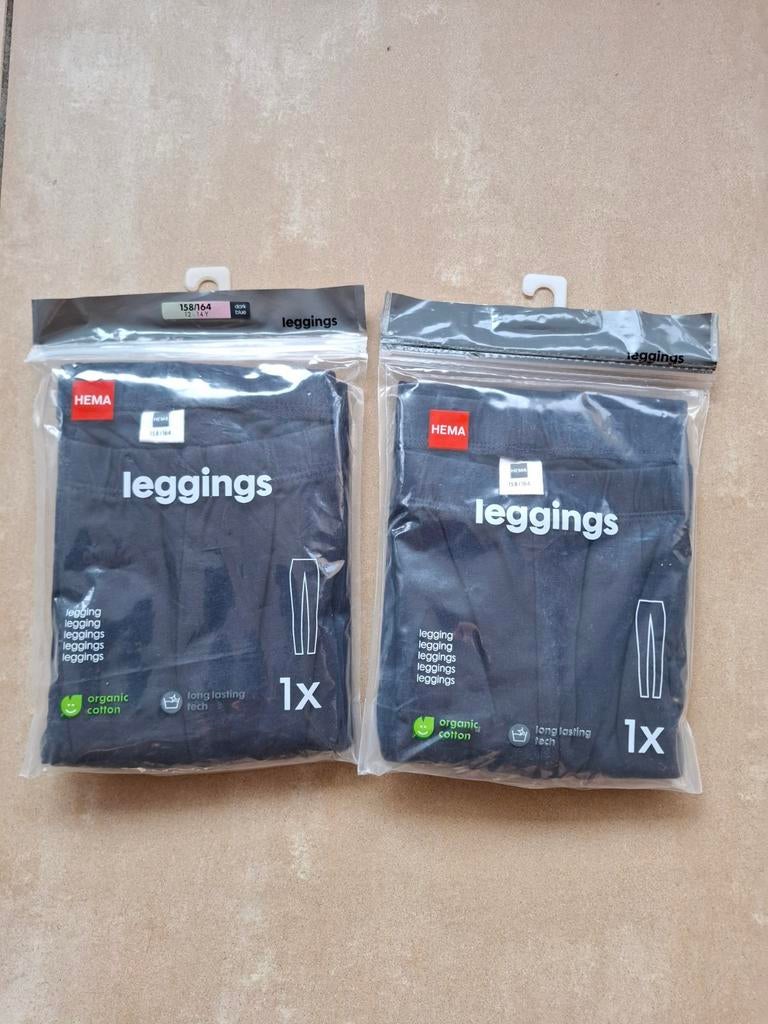 2 nieuwe leggings.  maat 158/164. 1 blauwe en 1 zwarte, Ophalen of Verzenden, Nieuw, Broek