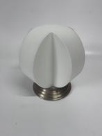 XXL plafonniere wit matglas Art deco vernikkeld armatuur, Ophalen of Verzenden, Zo goed als nieuw, Glas, Art deco