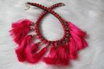 Boho pink tessel necklace, Ophalen of Verzenden, Nieuw, Roze, Overige materialen