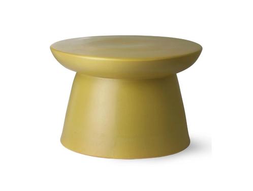 HKliving Earthenware Bijzettafel XL - Green | Van €319, nu, Huis en Inrichting, Tafels | Bijzettafels, Nieuw, Rond, 45 tot 60 cm
