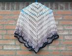 REAL VINTAGE Lila - witte gehaakte boho hippie poncho, Kleding | Dames, Vintage, Ophalen of Verzenden, Zo goed als nieuw