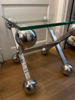 BIJZETTAFEL Eichholtz Maverick Massief RVS - dikke glasplaat, Huis en Inrichting, Woonaccessoires | Overige, Ophalen, Eichholtz