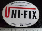 sticker Uni-fix logo bevestigingsmaterialen boorhamers, Verzenden, Zo goed als nieuw, Bedrijf of Vereniging