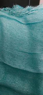 Mintgroene sjaal met zilverdraad, Onbekend, Ophalen of Verzenden, Zo goed als nieuw, Sjaal