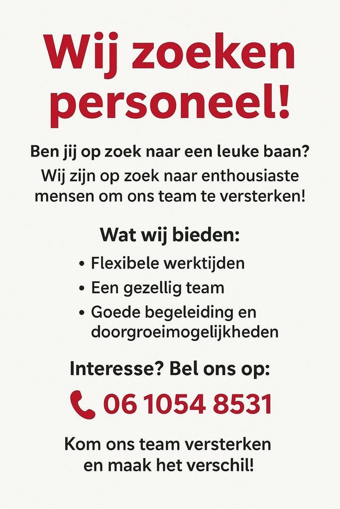 Horeca Personeel Gezocht - Rotterdam Zuid, Vacatures, Vacatures | Horeca en Catering