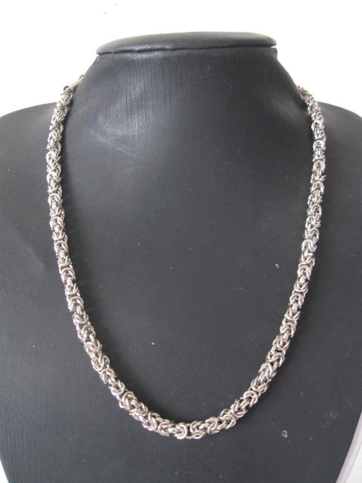 Mooie bijzondere zilverkleurige ketting als nieuw, Sieraden, Tassen en Uiterlijk, Kettingen, Zo goed als nieuw, Overige materialen