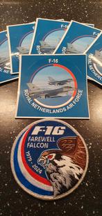 Farewell Falcon 1979-2024, F-16 embleem met stickers., Ophalen of Verzenden, Zo goed als nieuw, Patch, Badge of Embleem