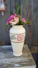 Vintage vaas, aardewerk, wit rozen. Scheurich, 575-22. 3A2, Antiek en Kunst, Ophalen of Verzenden