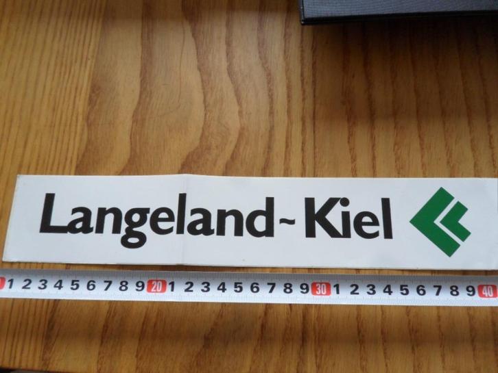 sticker Denemarken Langeland - Kiel, Verzamelen, Stickers, Zo goed als nieuw, Bedrijf of Vereniging, Ophalen