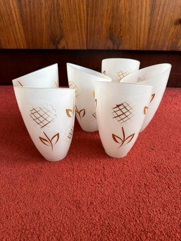 6 Vintage Glazen Lampenkappen lampenvaas beschikbaar voor biedingen