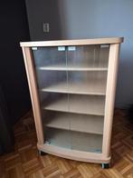 Kastje op wielen met glazen deuren, Minder dan 50 cm, Glas, Ophalen of Verzenden, Minder dan 100 cm